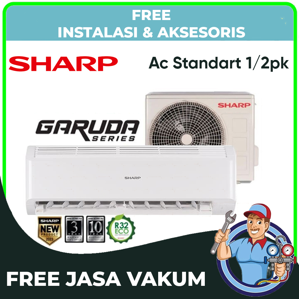 Jual AC SHARP 1/2 PK + PASANG AH-A05 BEY/AC SHARP 05 DEY (LED DISPLAY ...