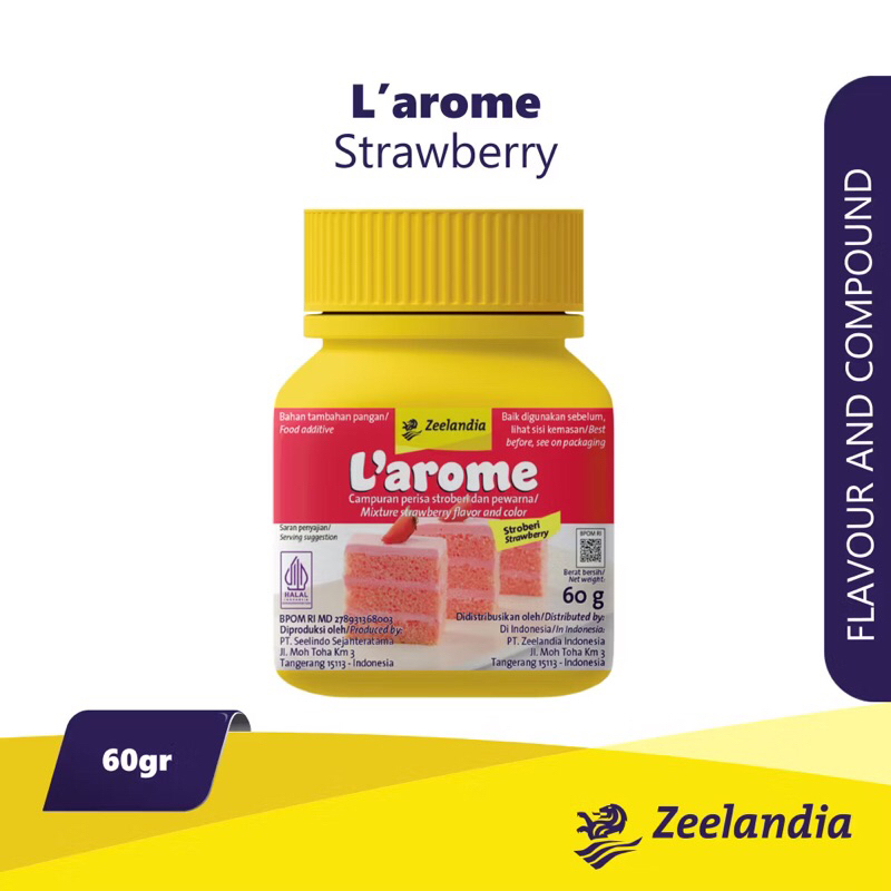 Jual Larome Perisa dan Pewarna Strawberry 60 g Perisa Stroberi Liquid ...