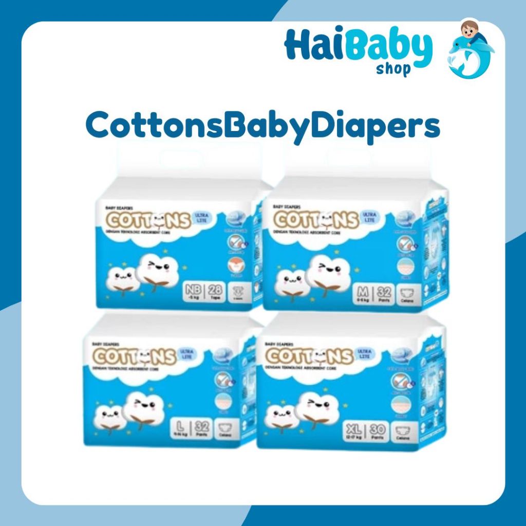 Jual CottonsBabyDiapers - Ultra Lite NB/S/M/L/XL/XXL Popok Bayi/ Popok ...