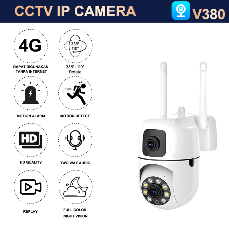 Jual CCTV V380 pro HD Night Vision Wifi Camera Two Way Audio Dual ...