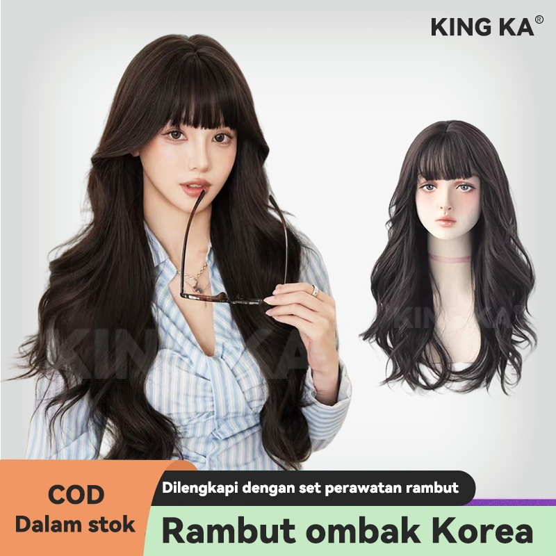 Jual King Ka Rambut Ombak Korea COD Dalam Stok Rambut Palsu Wanita ...