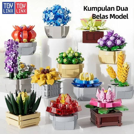 TOY LINX Blok bangunan pot Plant Bricks Block Susun block bunga hadiah untuk anak