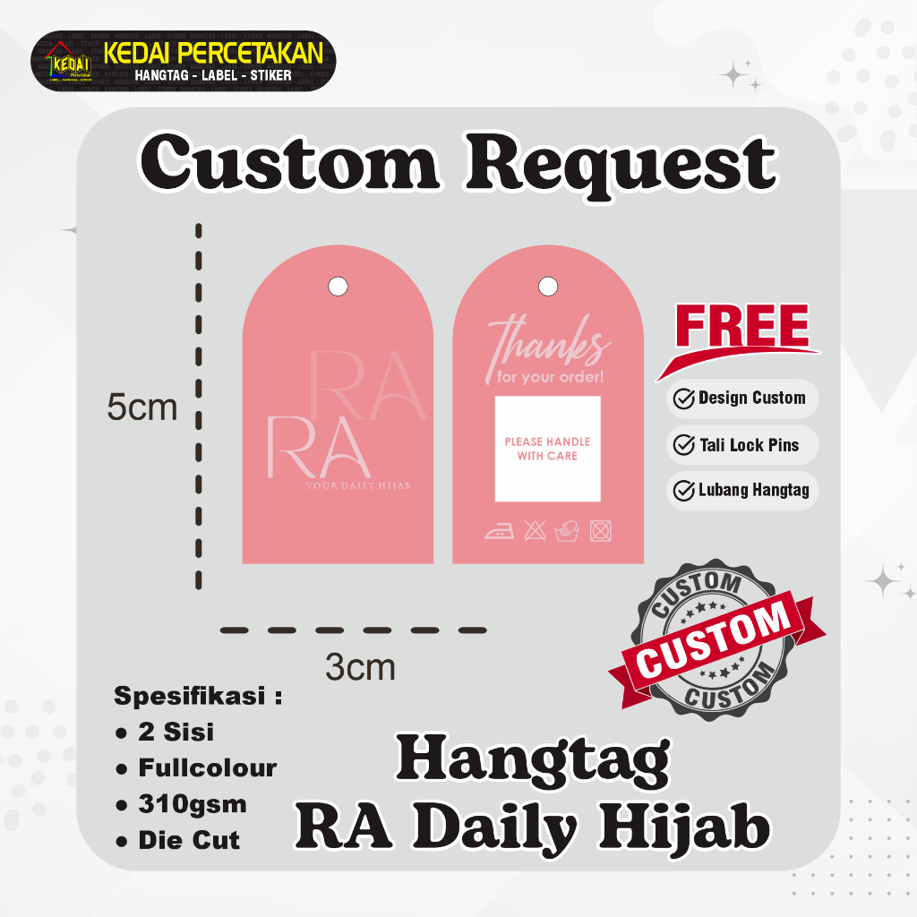 Jual HANGTAG RA DAILY HIJAB hantag aksesoris handtag Souvenir hangtag ...