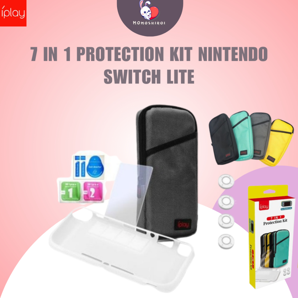 Jual 7 in 1 Protection Kit Nintendo Switch Lite Tas Pouch Case Thumb ...