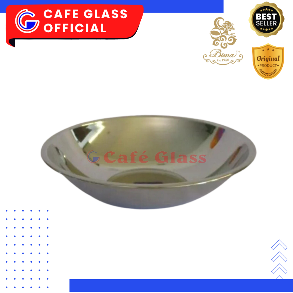 Mangkok Ceper Stainless - Bowl Stainless Bima - Mangkok Saji Bp-0312820 Bima