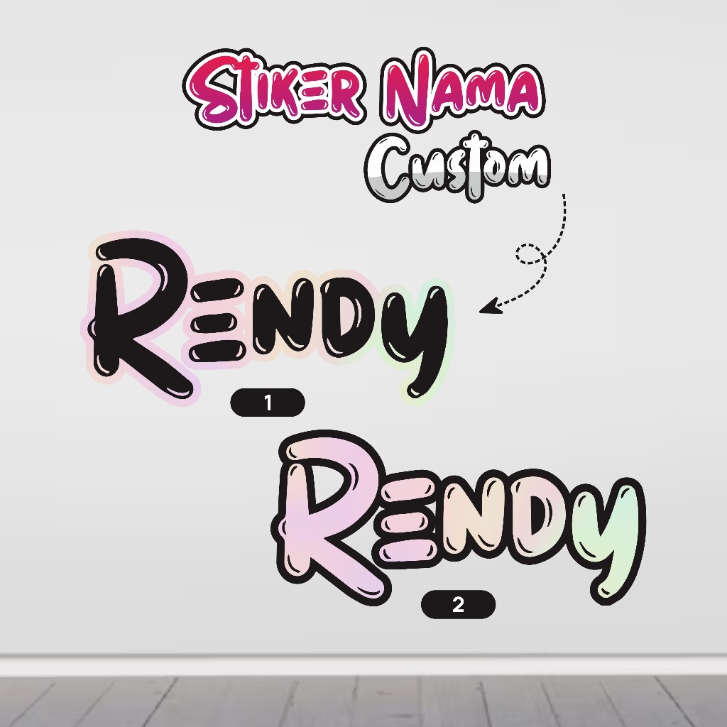 Jual Stiker Tulisan Nama Custom - Stiker Custom Nama - Stiker ...