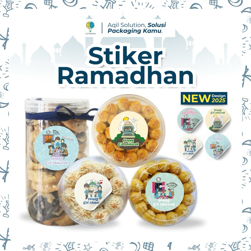 Jual (1Pak =20) STF 2025~ Stiker Bulat Label Toples idul fitri, Stiker ...