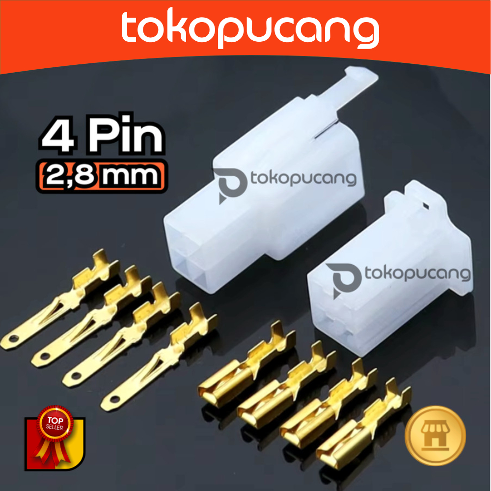 Jual Soket Mini 4P 2,8mm Skun 4 Pin Male + Female Socket Motor Mobil ...