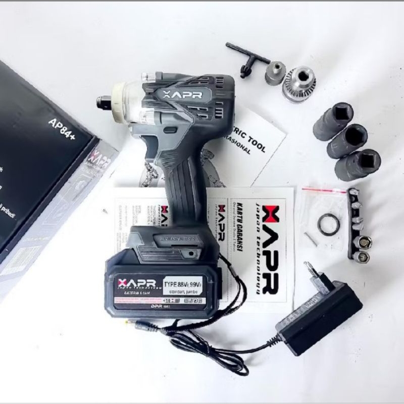 Jual APR JAPAN AP84+ Impact wrench pembuka baut standart 550Nm batrei 1 ...