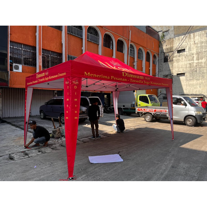 atap saja custome printing tenda lipat uk 3x4,5