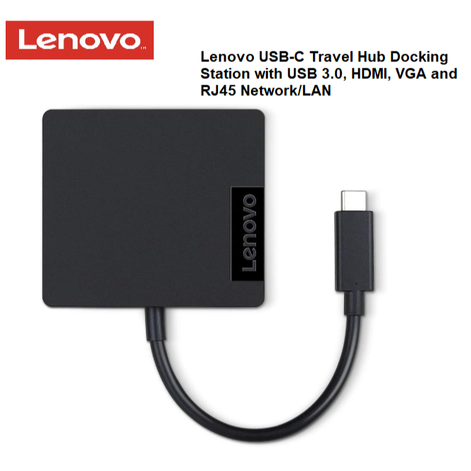 Jual Lenovo USB-C Travel Hub Docking Station with USB 3.0, HDMI, VGA ...