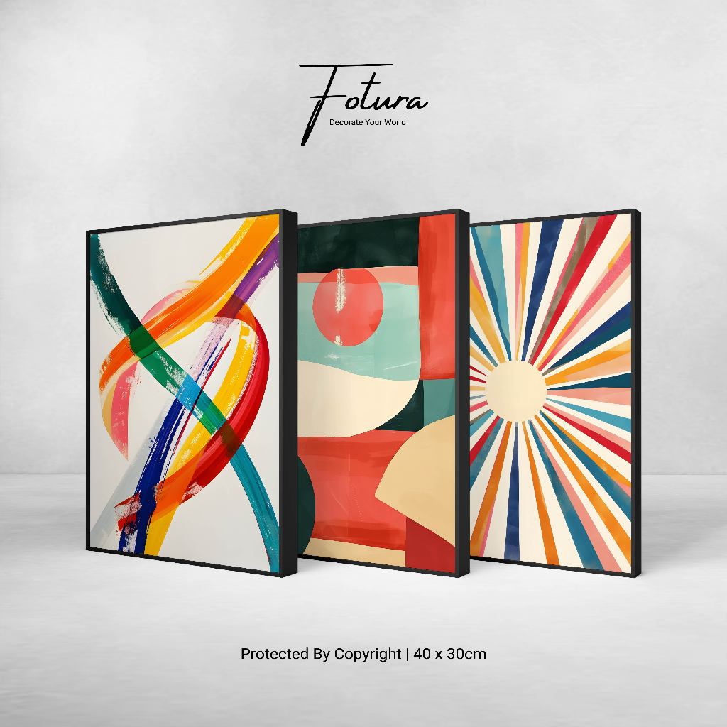 FOTURA Hiasan Dinding Aesthetic Bohemian 30x40cm Frame Block | Wall Art, Wall Decor, Pajangan, Lukisan, Poster | Hiasan Dinding Poster Frame Block | Pajangan Dekor Minimalis Modern | Walldecor Scandinavian Dekorasi Kamar Aesthetic Walldecor