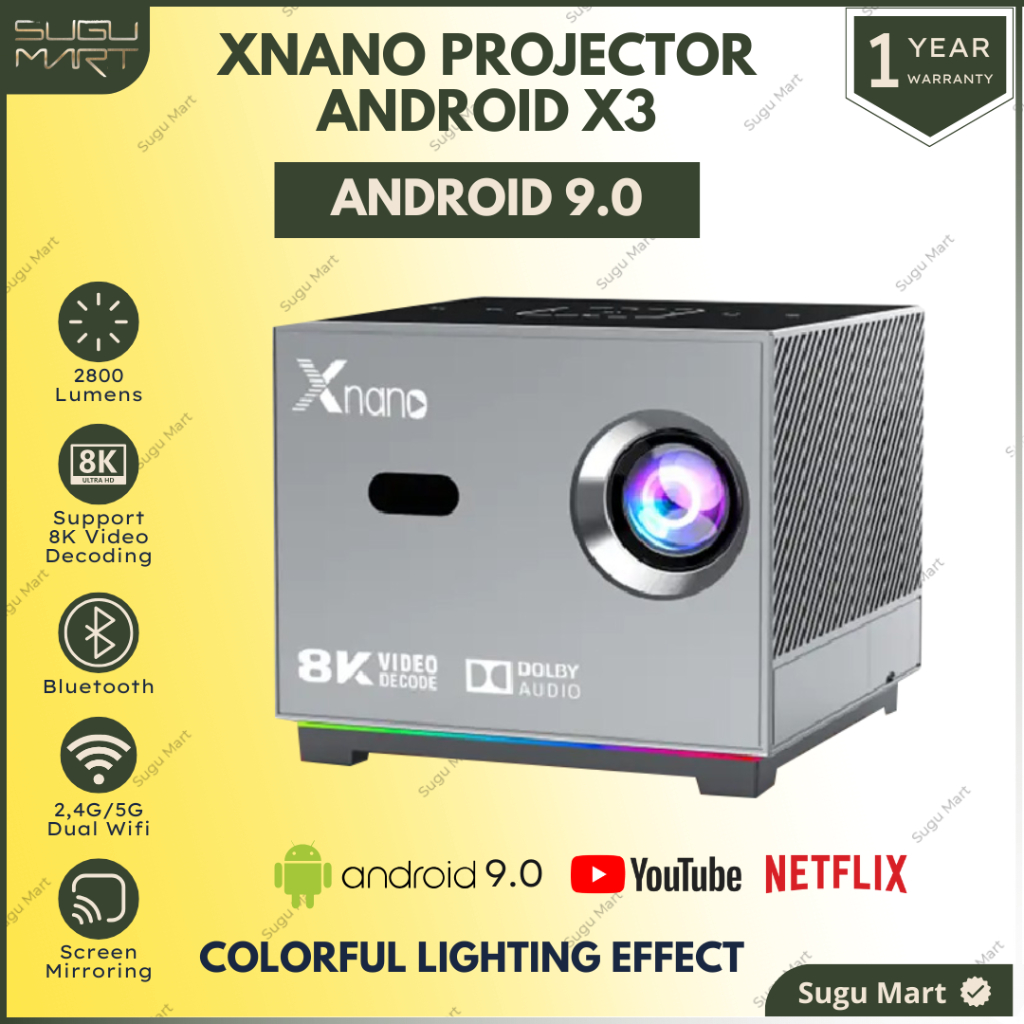 Jual Proyektor XNANO X3 2800 Lumens Android 11 RAM 2 / 16 GB Full HD ...
