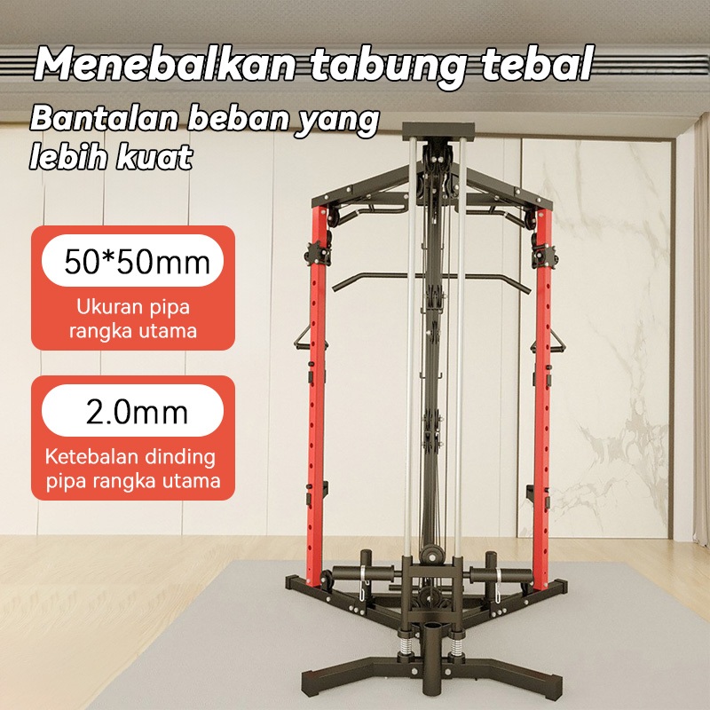 Jual Functional Squat Rack Dual Cable Crossover Home Gym Trainer Pulley ...