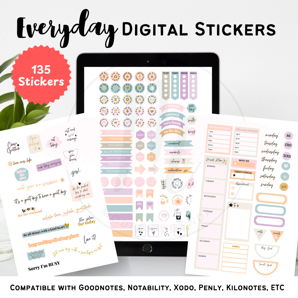 Jual Everyday Digital Sticker untuk GoodNotes, Freenotes, Xodo ...