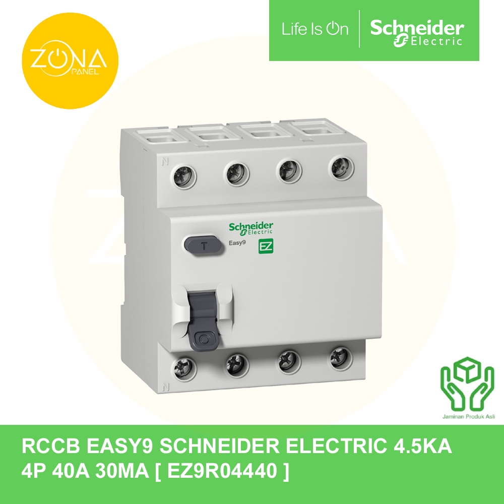 Jual RCCB RCBO SCHNEIDER EASY9 4 PHASE 4P 30MA 40A EZ9R04440 | Shopee ...