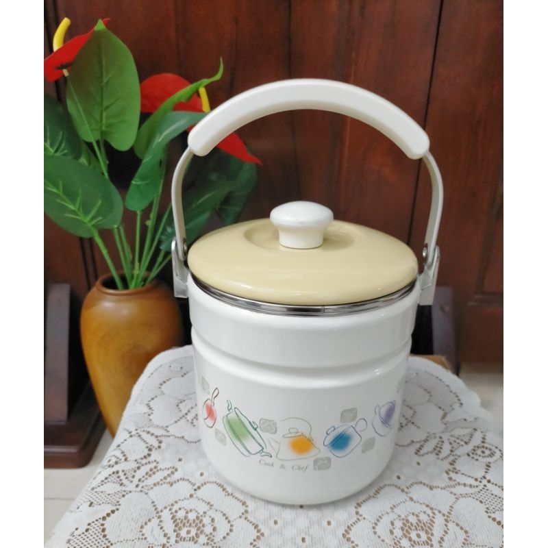 Jual Rantang tunggal single food carrier 16cm/Enamel Tebal - Murah ...