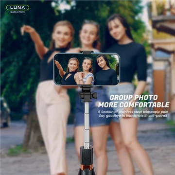 LUNA Tongsis Tripod Portable Bluetooth Remote Self Stick Hp Handphone Holder Stabilizer 160CM