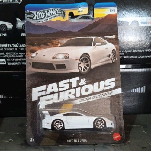 Hot Wheels Fast & Furious Toyota Supra Brian O'Conner - Série Argentée 1:64 - Boîte Protectrice Non Ouverte