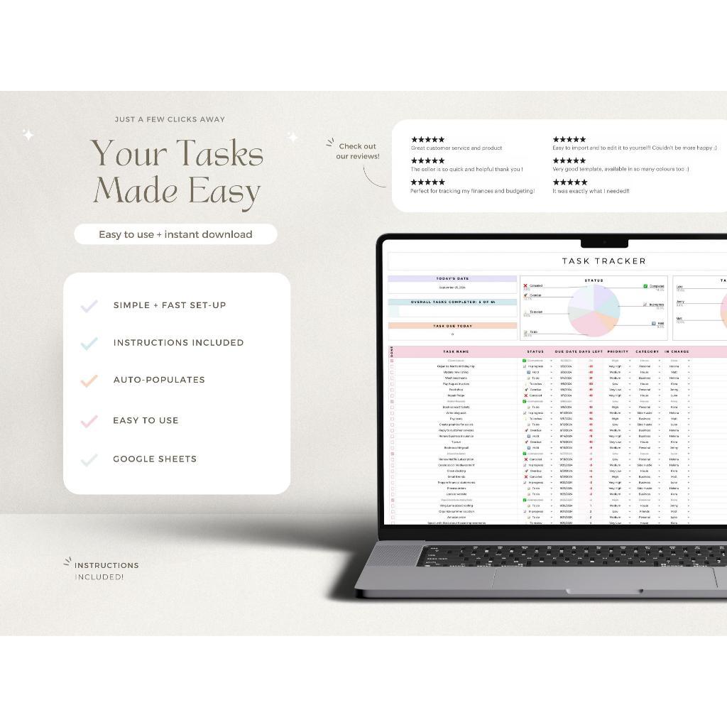 Jual To Do List Template Task Planner Spreadsheet Google Sheets Daily ...