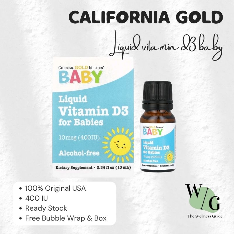 Jual CALIFORNIA GOLD NUTRITION BABY D3 LIQUID VITAMIN D3 for BABIES DROPS 400 IU 10 ml | Shopee Indonesia