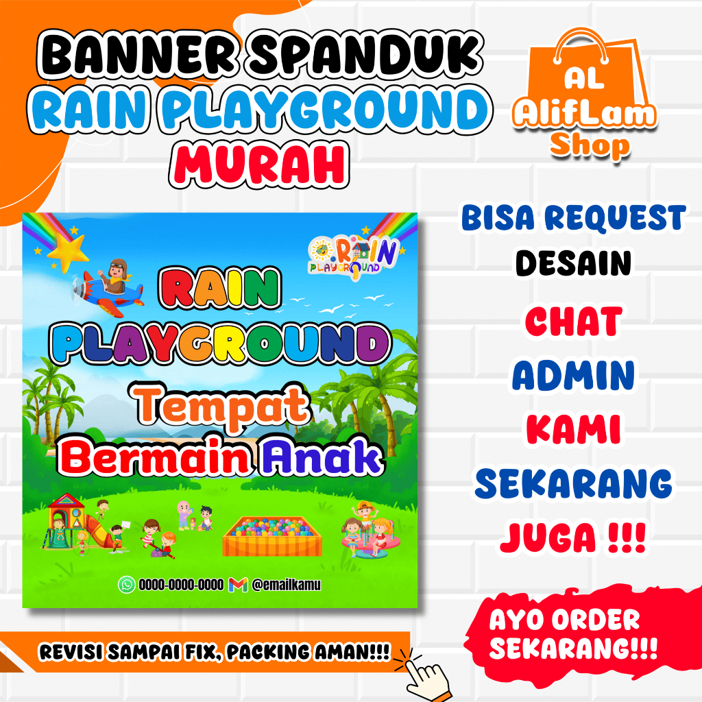 Jual CETAK BANNER SPANDUK RAIN PLAYGROUND | VERSI AS_90 | BISA REQUEST ...