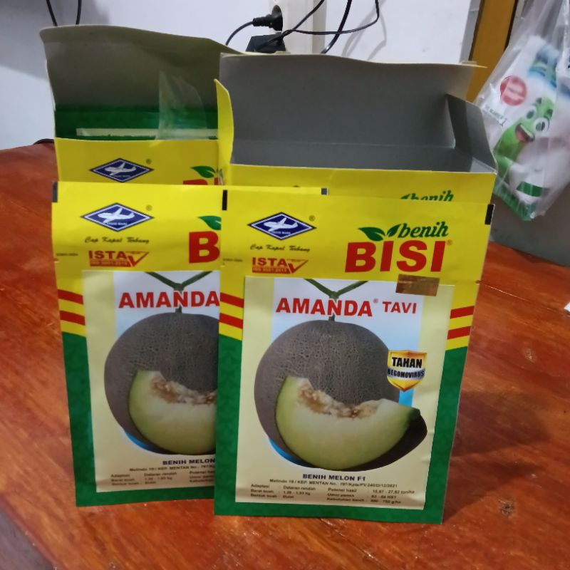 Jual Benih Melon Madu Amanda Tavi F1 Kulit Netto tebal dan kuning ...