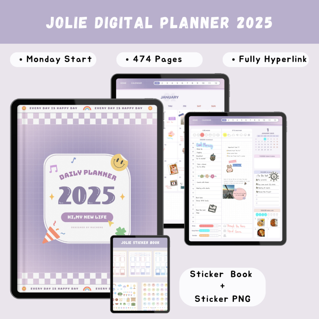 Jual Digital Planner 2026 Purple Theme Potrait for Goodnotes IOS ...
