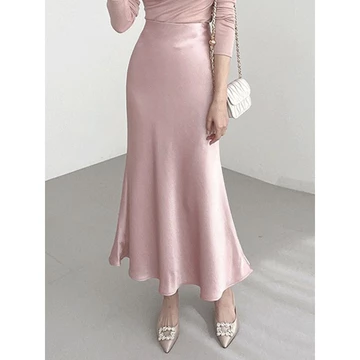 Rok Violet Satin Fashion Lembut Mewah