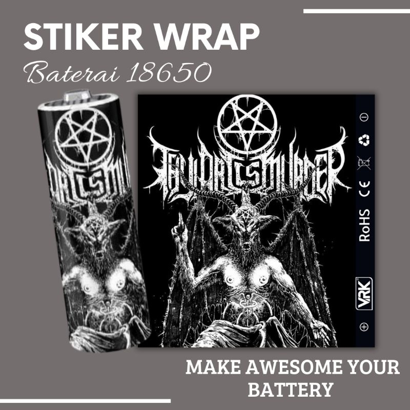 Jual Holdingskyy - Skin Stiker Wrap Baterai 18650 Motif Hardcore New V1 ...