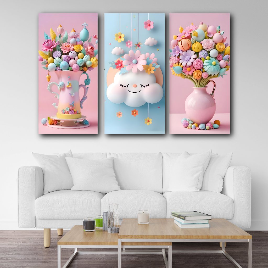 Hiasan Dinding Colorful Aesthetic (15 x 30) Poster Kayu Aesthetic