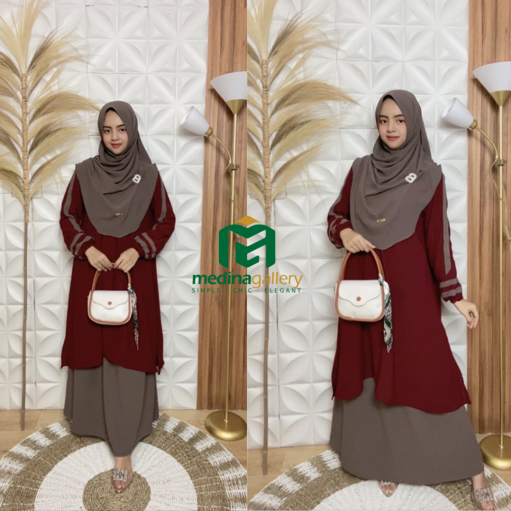 Jual Safira One Set Rok Tunik Melayu Busui Free Hijab Koleksi Lebaran ...