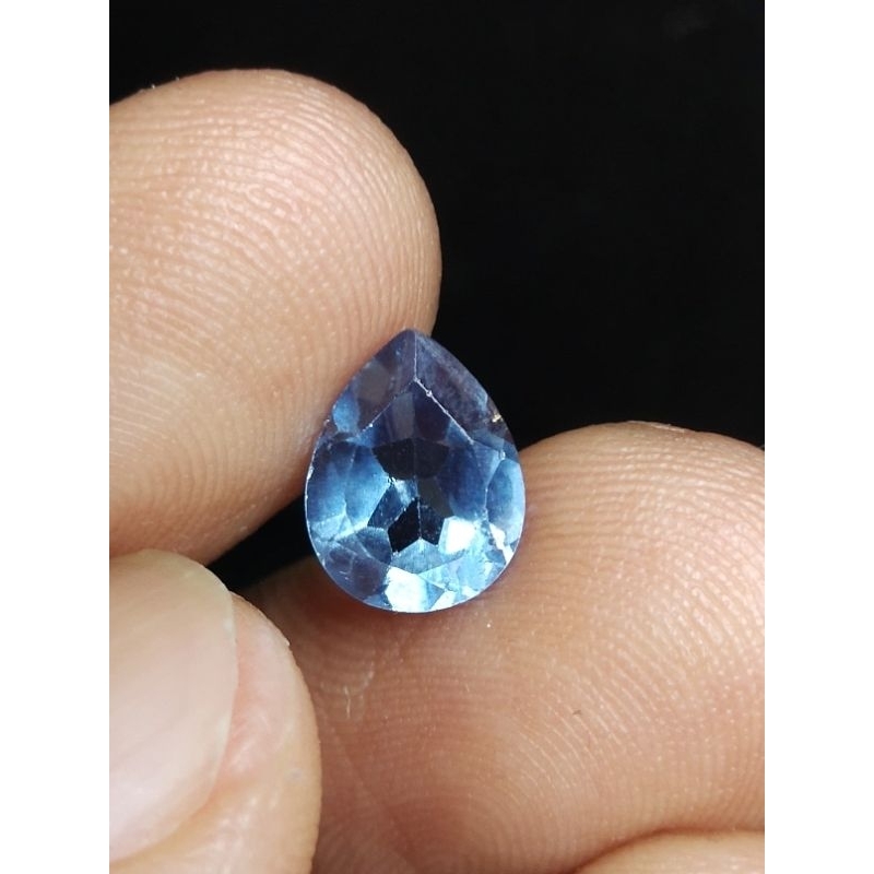 Jual Natural Swiss Blue Topaz 9 x 7 x 4 mm 1.5 Ct Pear Cutting Biru ...