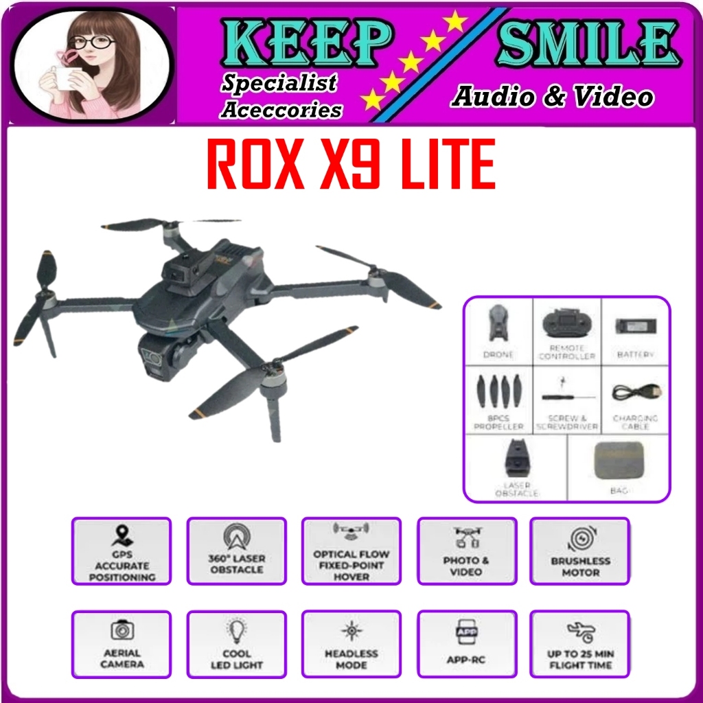 Jual ROX X9 LITE Series Drone GPS Brushless 25 Min Flight Time with ...