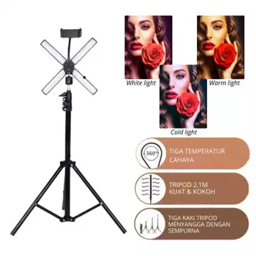 Starlight Tripod 2 1 Meter Lampu Ringlight Vlog Make Up