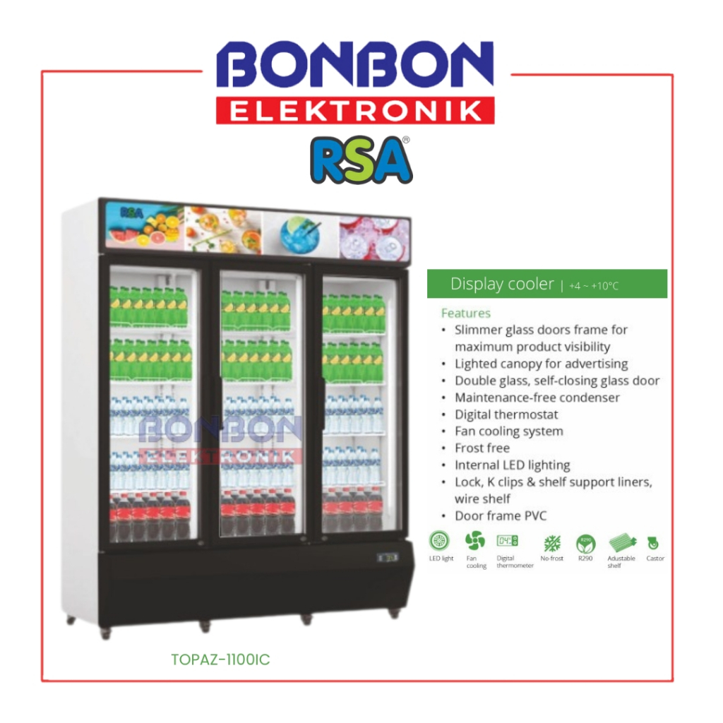 Jual RSA Showcase Display Cooler 3 Pintu 1065 L TOPAZ-1100IC ...