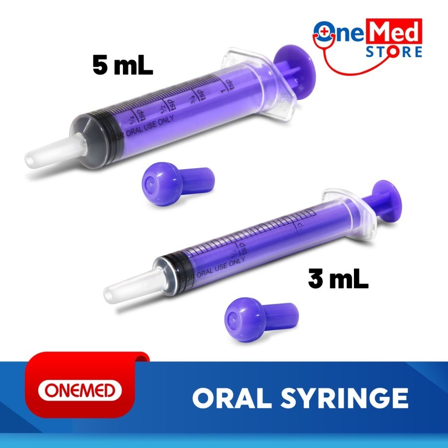 Jual ONEMED Oral Feeding Syringe 3 ML 5 ML Pcs - Alat Bantu Bayi Minum ...
