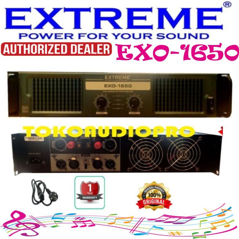 Jual Power Extreme EXO1650 2-Channel Power Amplifier Original EXO-1650 ...