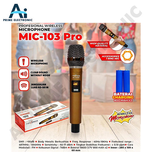 Jual ORIGINAL ADVANCE MIC 103 PRO Professional Mic Microphone Wireless ...