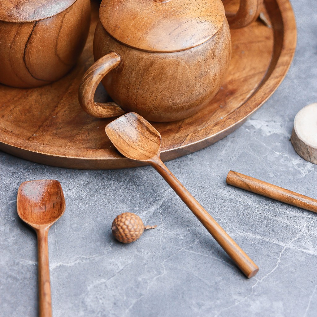 Jual Suradi Sendok Teh/ Gula/ Kopi Kayu Jati/ Wooden Tea/Coffee/ Sugar ...