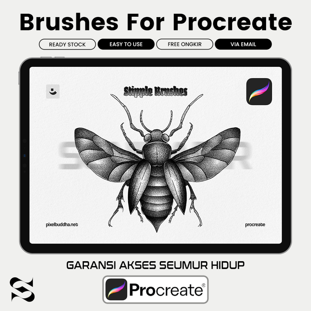 Jual Procreate Brushes - Stipple Brushes For Procreate | Shopee Indonesia