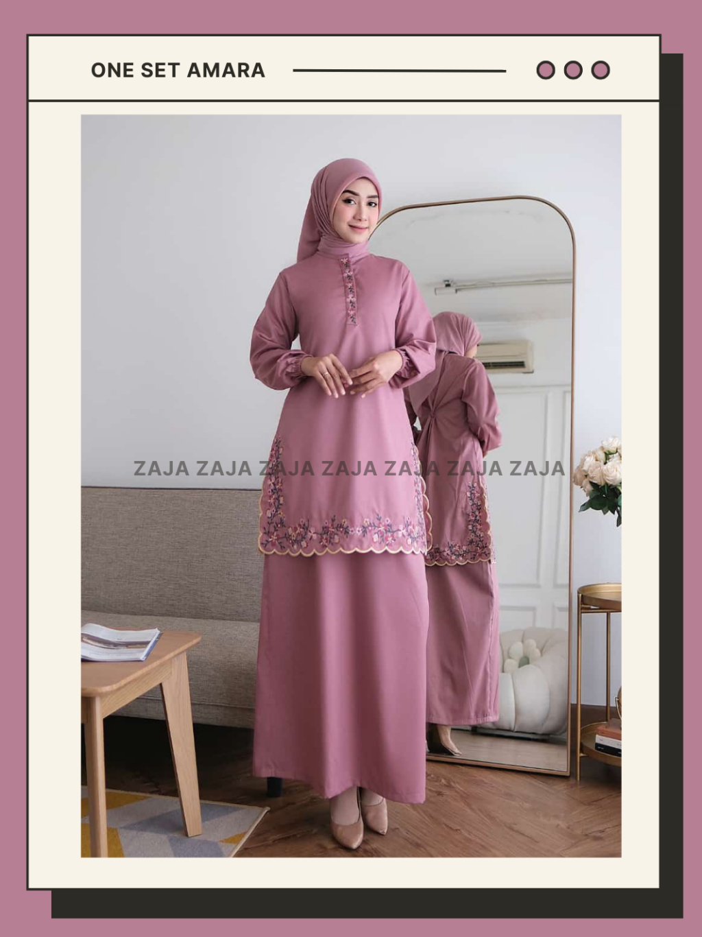 Jual Zaja - One Set Baju Kurung Amara Bahan Katun Toyobo Bordir Mewah ...