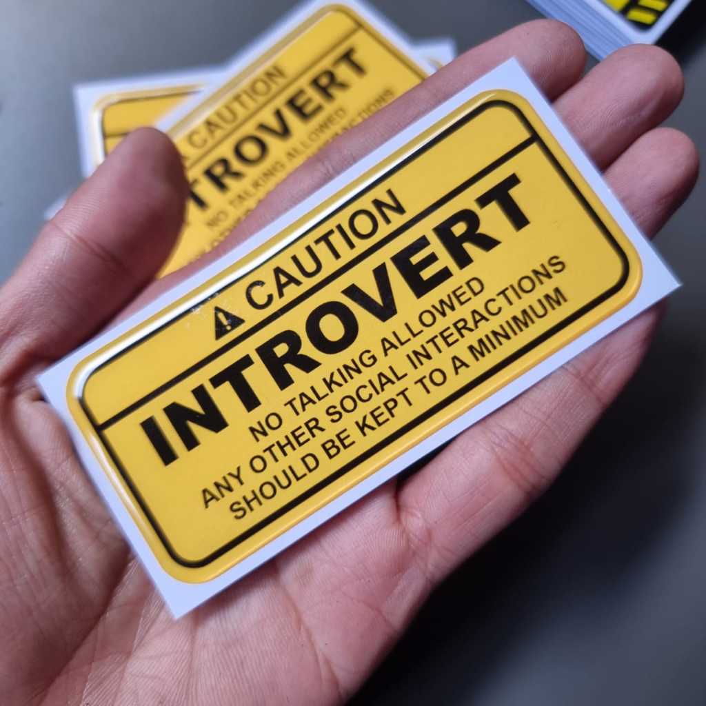Jual STIKER TIMBUL WARNING PERINGATAN INTROVERT – Emblem Mobil Motor ...