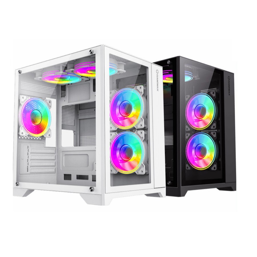 Jual Gamemax Infinity Mini MATX ITX Black White Game-Max Casing Gaming ...