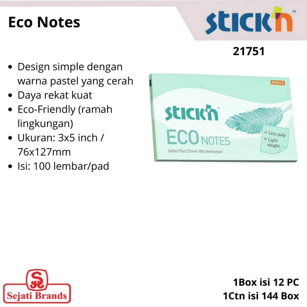 Jual Stick ' N Eco Notes 3×5 (4 Warna Satuan) | Shopee Indonesia