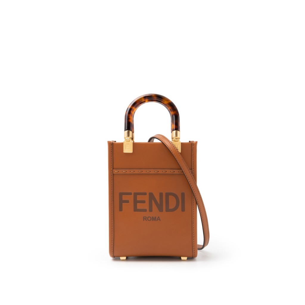 ☆FENDI☆ Mini SUNSHINE Shopper 2wayバッグ BROWN×WHITE♪ Mini shopper original tote bag sunshine shopper