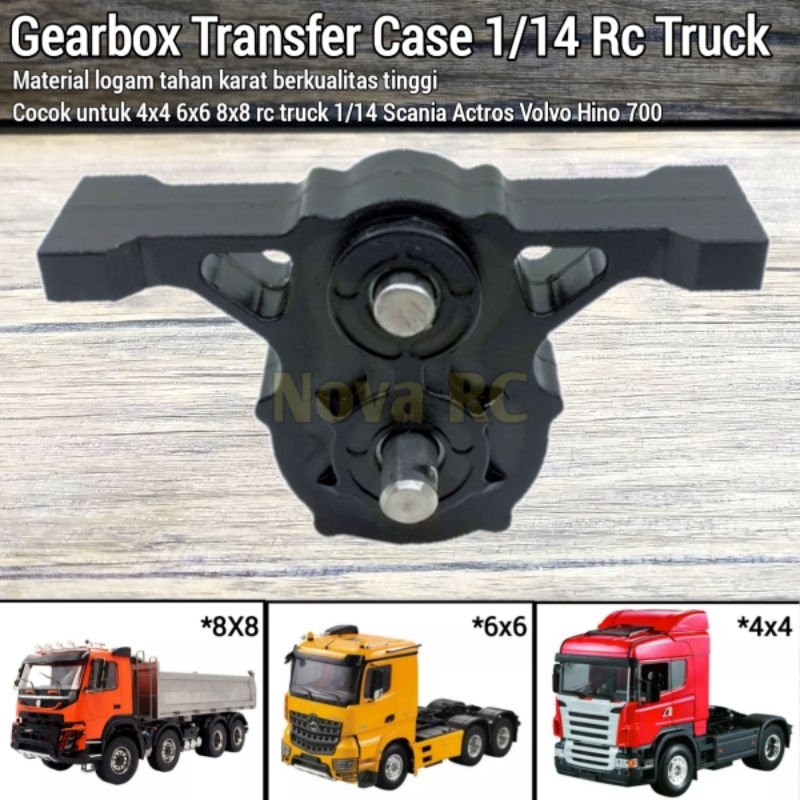 Jual Metal Gearbox Simulation Transfer Case for 1/14 4x4 6x6 8x8 Tamiya ...