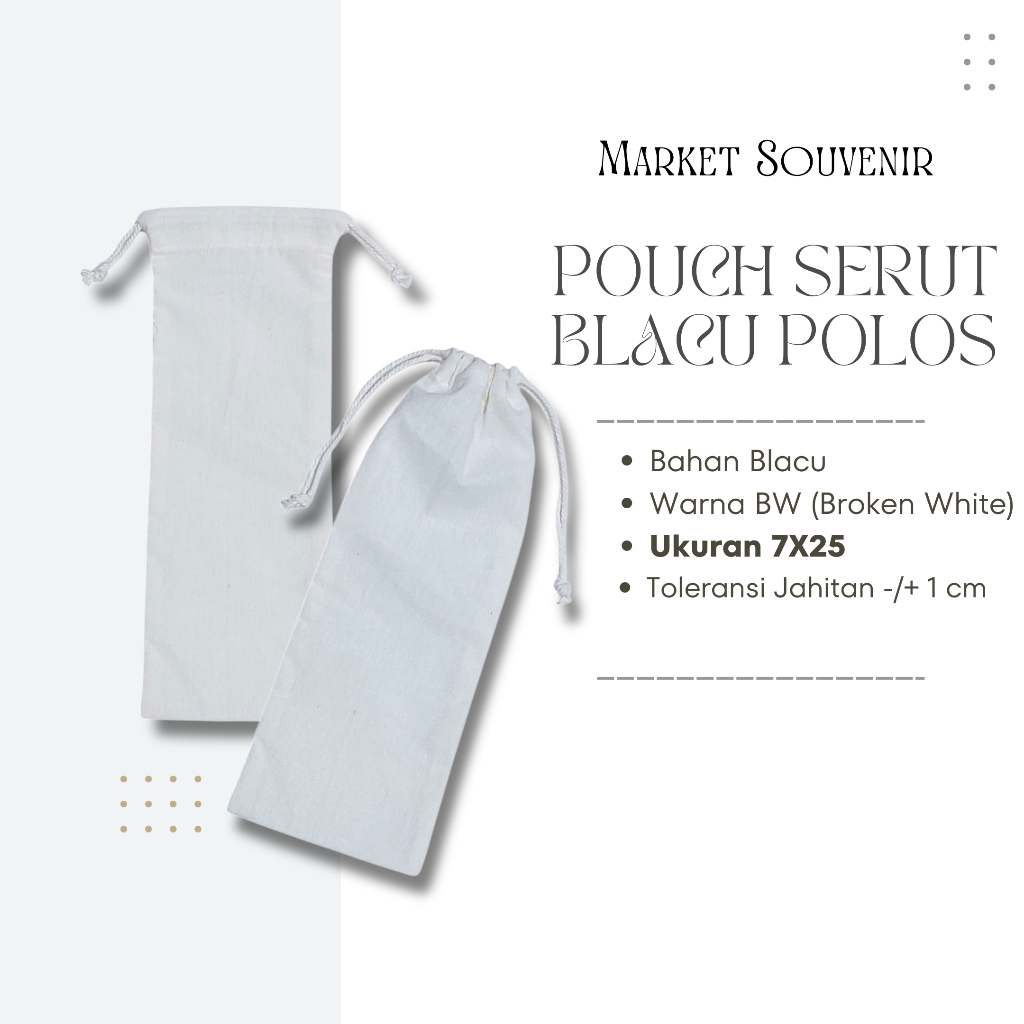 Jual KANTONG SERUT BLACU POLOS 15X20/POUCH SERUT BELACU/SOUVENIR