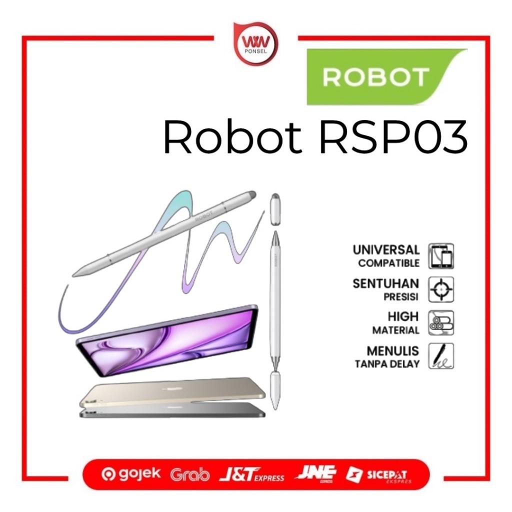 Jual ROBOT RSP03 3 in 1 Universal Capacitive Stylus Pen Pulpen for ...