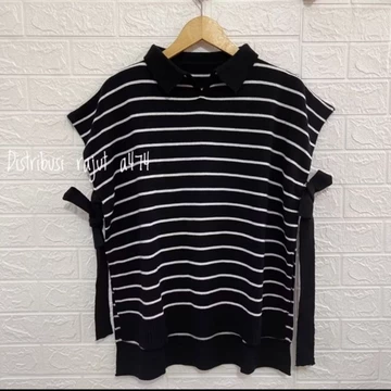 Luphi Blouse Linea Blouse Atasan Salur Blouse Garis